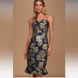 Hutch Midi Navy Dress